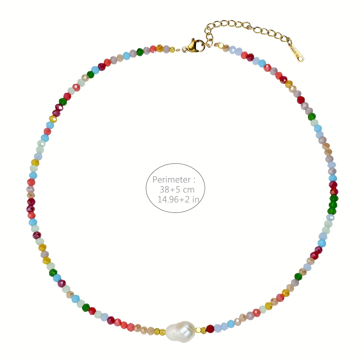 Boho Baroque Freshwater Pearl Necklace w/ Multicolor Beads